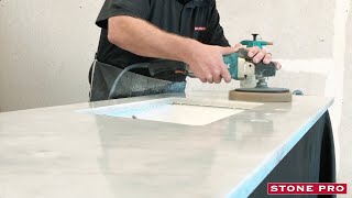 Restoring and Polishing a Damage White Marble Countertop with ZOOM Pads [upl. by Asirak563]