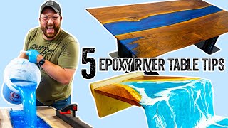 5 EPOXY River Table Tips for Beginners [upl. by Haimerej]