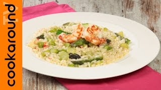 Risotto asparagi e gamberi  Ricette risotti sfiziosi [upl. by Nnaaras]