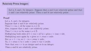 Abstract Algebra 1 Relatively Prime Integers [upl. by Lamaaj]