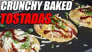 10 Minute Crunchy Tostadas  BBQ Chicken Oven Baked [upl. by Darsey]