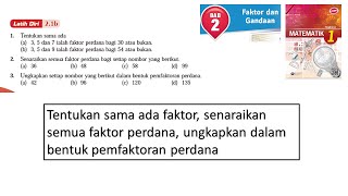 Matematik Tingkatan 1 Bab 2 Faktor dan Gandaan Latih diri 21b faktor perdana kssm [upl. by Niotna]