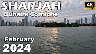 BUHAIRA CORNICHE SHARJAH Cloudy Weather  4K  Walking Tour [upl. by Virgilio]