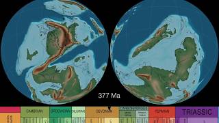 Plate tectonics Paleogeography amp Ice Ages dual hemispheres [upl. by Ardnaid860]