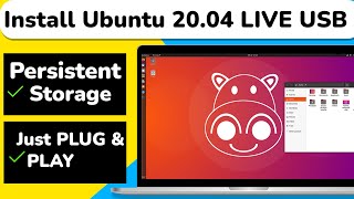 Install Ubuntu 2004 On LIVE USB  SSD With Persistent Storage Plug amp Play [upl. by Nikoletta257]