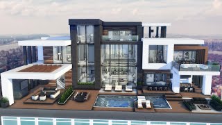 LUXURY MODERN PENTHOUSE  No CC Sims 4 Speed Build [upl. by Lai]