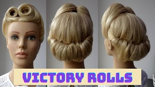 How to do victory rolls hairstyle [upl. by Norven]