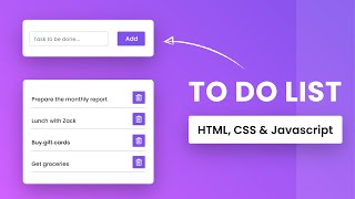 To Do List With Javascript  Step by Step Javascript Project [upl. by Jabon461]