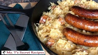 How to make Sauerkraut and Sausage  🎆 New Years Recipe 🎉 [upl. by Eberle421]