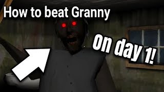 HOW TO BEAT GRANNY ON DAY 1 Easy Horror Game [upl. by Carmelita]