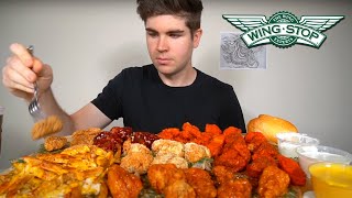 WINGSTOP Boneless Wings FEAST  Cheesy Voodoo Fries Mukbang [upl. by Dunstan]