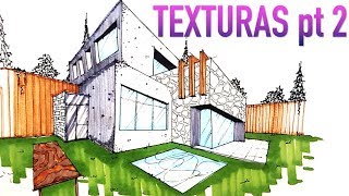 TEXTURAS para dibujo arquitectonico  TUTORIAL pt 2 [upl. by Henryson]