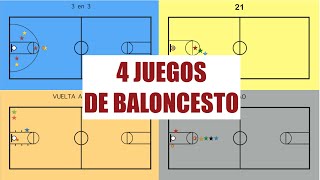 4 JUEGOS DE BALONCESTO  Juegos Educación Física [upl. by Nreval109]