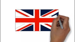 HOW TO DRAW UNITED KINGDOM FLAG [upl. by Aihsiek]