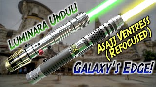 NEW Galaxys Edge Lightsabers Luminara Unduli and Asajj Ventress quotRefocusedquot [upl. by Gilleod]