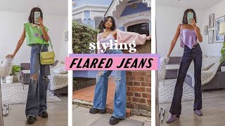 10 ways to style flared jeans 💗🍭 [upl. by Tindall889]