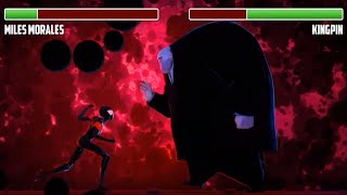 Miles vs Kingpin WITH HEALTHBARS  Final Battle  HD  Spiderman Into the Spiderverse [upl. by Ulund]