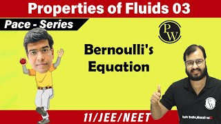 Properties of fluids 03  Bernoullis principle Venturimeter Equation of continuity 11 JEE NEET [upl. by Tuinenga]