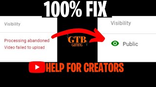 How To Fix quotProcessing Abandoned Upload Failedquot Check Description [upl. by Georgianna]