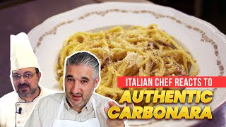 Italian Chef Reacts to Most AUTHENTIC CARBONARA Recipe [upl. by Ariak115]