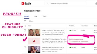 How To Fix quotProcessing Abandoned The Video could not be processedquot  2021 [upl. by Ativahs23]