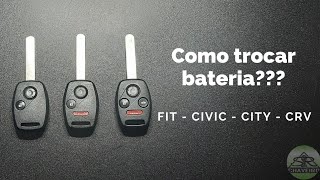 Como trocar bateria da chave HONDA Fit Civic City CRV [upl. by Liu]