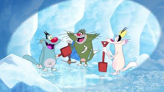 हिंदी Oggy and the Cockroaches ⛄❄ SNOW TIME ❄⛄ Hindi Cartoons for Kids [upl. by Aicak]