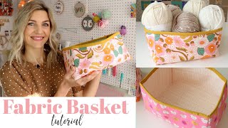 Easy Fabric Basket Sewing Tutorial [upl. by Jeffrey]