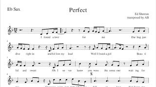 quotPerfectquot  Ed Sheeran Alto Sax Cover  Sheet Music PDF  Lyrics [upl. by Irdua641]