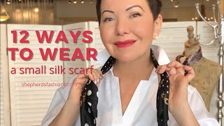 12 Ways to Wear A Small Silk Square Scarf [upl. by Betz73]