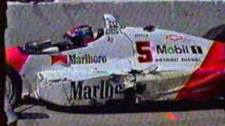 Indycar CART Long Beach 1991  AndrettiFittipaldi pit lane crashpace car finds the wall [upl. by Notecnirp]