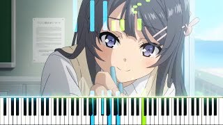 Seishun Buta Yarou wa Bunny Girl Senpai no Yume wo Minai ED  quotFukashigi no Cartequot Piano Synthesia [upl. by Anitsyrhk]