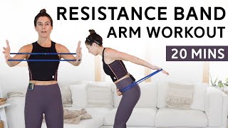 Resistance Band Arm Workout  Triceps Biceps Shoulders [upl. by Amersham881]