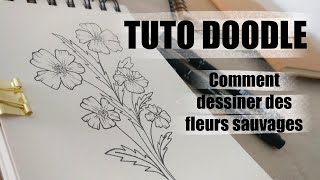 TUTO DESSIN DOODLE  Comment dessiner une fleur sauvage [upl. by Andrew]