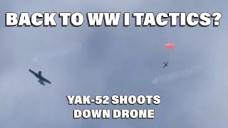 YAK52 Shoots Down Drone in Ukraine [upl. by Ezarras]