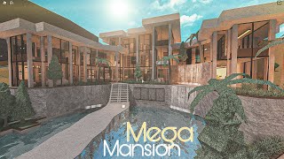 Bloxburg Mega Mansion Modern Warm House NO LARGEPLOT  House Build [upl. by Ahsiatal174]