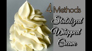 Stabilized Whipped Cream Easy Recipes  4 Methods  Whipped Cream Frosting [upl. by Refeinnej]