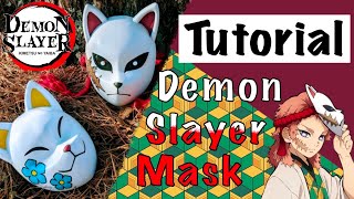 DEMON SLAYER MASK BUILD  Cosplay Tutorial with FREE Template [upl. by Cordy]