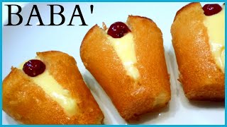 RUM BABA RECIPE Babà alla crema italian cake ricetta [upl. by Erastes130]