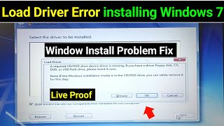 Load Driver Error Installing Windows 7 From Usb  No Device Drivers Were Found Windows 7 [upl. by Yesllek]