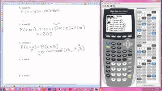 Finding Binomial Probabilities Using the TI84 [upl. by Joelie764]