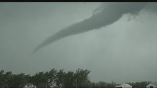 TV station crew forced to take cover during tornado [upl. by Nylarad]