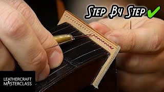 Back Stitching Leather Tutorial In Depth Leathercraft Masterclass [upl. by Artenra595]