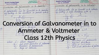 Conversion of Galvanometer in to Ammeter and Voltmeter Chapter 4 Moving Charges Class 12 Physics [upl. by Dacia173]