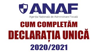 Cum completam Declaratia Unica 2020  2021 [upl. by Euphemia939]