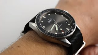 Blancpain Fifty Fathoms Bathyscaphe Ref 50001110NAKA Watch Review [upl. by Nigem]