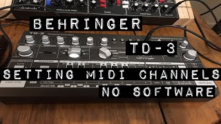 Behringer TD3 Setting Midi Channels No Software [upl. by Constantin]