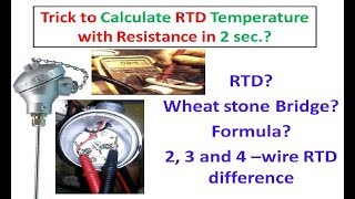 RTD Resistance Temperature Detector  PT100  Trick to calculate Temperature in 2 second [upl. by Aihsetel]