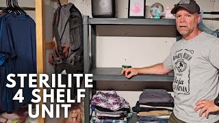 Sterilite 4 Shelf Unit Heavy Duty and Easy to Assemble Plastic Storage Unit [upl. by Ethelred294]