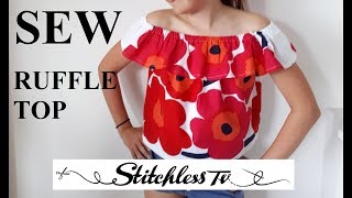 DIY How to Sew an Off Shoulder Ruffle Top [upl. by Armbrecht]